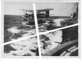 29) 2x Orig Associated Press Photo Us Navy Curtiss Soc Seagull Seaplane On Uss ?