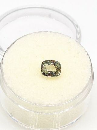 Antique 1800s $4000 1ct No Heat Certified Green Cushion Old Cut Sapphire Loose
