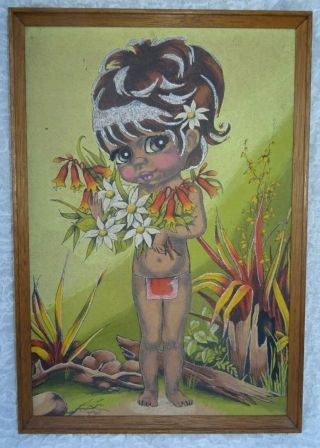 Vintage Australian Aboriginal Piccaninny Painting Brownie Downing Interest