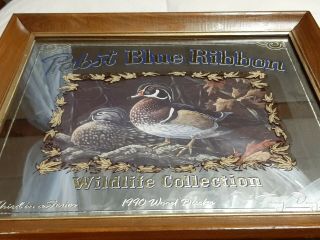 Vintage Pabst Blue Ribbon Limited Edition Advertising Framed Duck Mirror