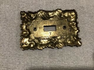 Vtg.  1 Brass Single Light Switch Cover Plate / Edmar 2