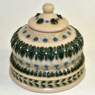 Antique Doulton Lambeth Stoneware Inkwell Ink Well C.  1881