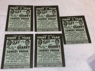 5 Muhammad Ali Cassius Clay Vs Jerry Quarry 1970 Boxing Fight Flyer Handbills
