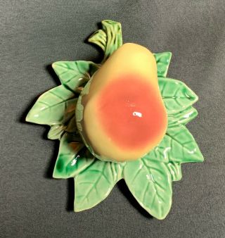 Vintage Mccoy Pottery Wall Pocket Yellow Pear On Green Leaves