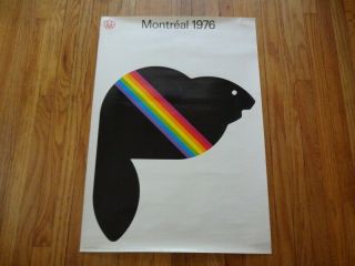 Montreal Olympics Poster 1976 Rainbow Seal 23 X 16 1/2