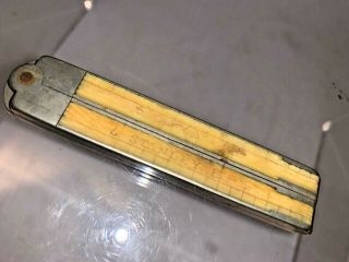 Rare Antique Stanley Folding Caliper Ruler Tool Bone German Silver