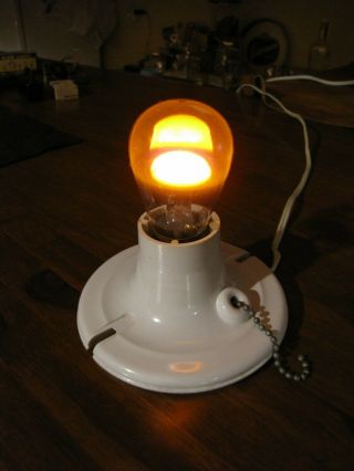 Vintage GE General Electric NE - 34 Neon Glow Lamp Light Bulb Orange 3