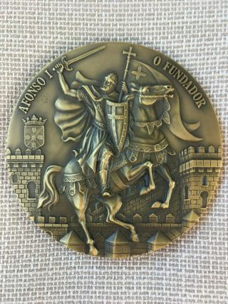 Antique And Rare Bronze Medal Of King Afonso I,  Founder Of Portugal