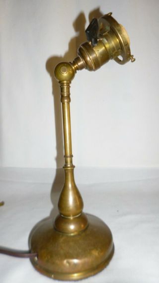 Antique Brass Articulating/adjustable Light Desk Table Lamp 12.  5 " Height Overall