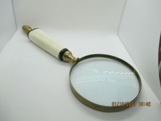 VINTAGE Victorian style Brass and Ivory Magnifying Glass 10 