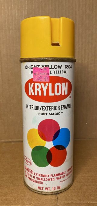 Vintage Krylon 1804 Bright Yellow John Deere Spray Paint Can