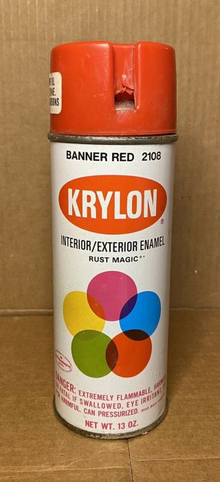 Vintage Krylon 2108 Banner Red Spray Paint Can