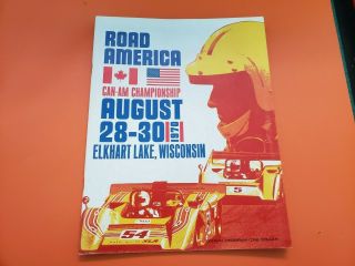 1970 Road America Can - Am Auto Racing Program Elkhart Lake Wis Scca Mclaren M8d
