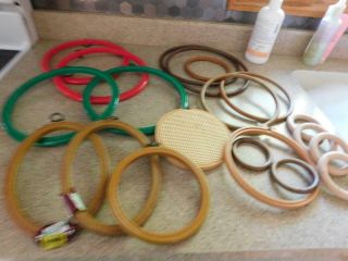 1477 20 Vintage Craft Flexi Hoops Hand Embroidery Hoop & Frames Round Oval Size
