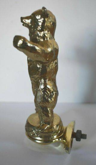 Vintage Gold Tone Solid Metal Standing Bear Trophy Topper 2