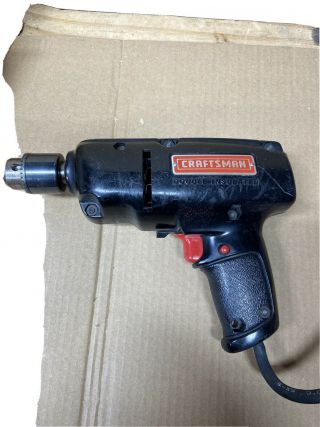 Vintage Craftsman Reversible Varible Speed Electric Drill Made In Usa