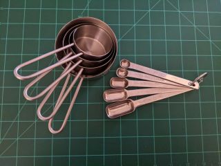 Vintage metal nesting measuring cups spoons,  Narrow Spoons,  JIF Cups 2