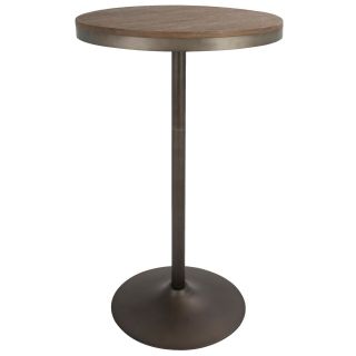 Open Box Dakota Industrial Adjustable Bar / Dinette Table In Antique And Brown