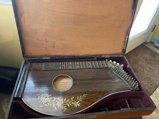 Antique Zither Rosewood W/ Inlay