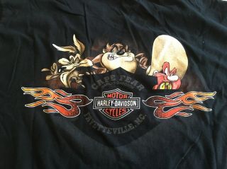 Harley Davidson Mens T Shirt Looney Tunes Cape Fear Fayetteville,  N.  C See Measur