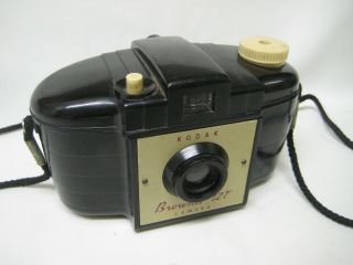 Vintage Black Bakelite Kodak 127 Brownie Oval Shaped Camera,  Made In England