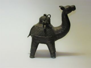 Vintage India Dhokra Lost Wax Cast Brass Camel Incense Burner / Container 2
