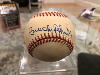 Htf Brooks Robinson Autographed Signed Rawlings American League Baseball Orioles
