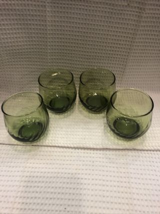 Colored Glass Wine Vintage Drinking Water Juice Glasses/Tumbler,  4pc (Green) 8oz 2