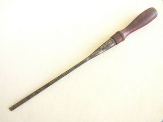 Vintage Rearcut Bevel Edged Socket Chisel,  12 3/4 " Long,  Blade 1/4 " Wide