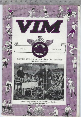 Canada Cycle & Motor Co Vim Ccm Bicycle Trade Publication No.  3 1938 Cgb