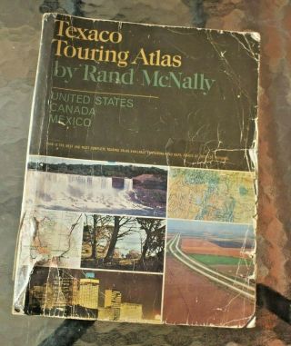 Vintage 1966 Texaco Touring Atlas By Rand Mcnally Us Canada Mexico Road Maps