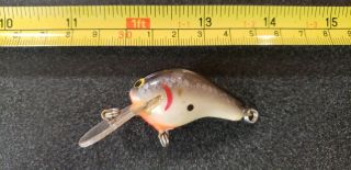 VINTAGE BAGLEY DIVING HONEY B FISHING LURE WHITE/BLUE SCALES 3
