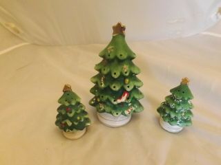 Vintage Commodore Christmas Tree Salt & Pepper Shakers & Hors D’oeuvres Holder