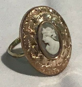 Antique Victorian Rose Gold Cameo Locket Ring