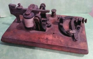 Vintage J H Bunnell & Sons Sounder & Telegraph Key On Board Kob Set Parts