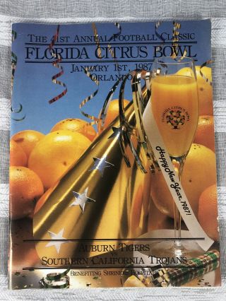 Vintage Auburn Tigers 1987 Florida Citrus Bowl Program Auburn Vs Usc Bowl Game