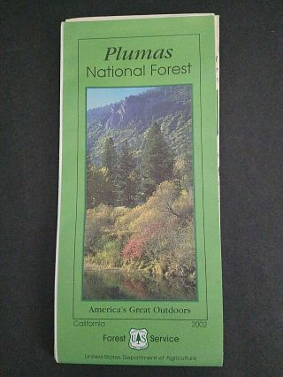 Plumas National Forest Map Usfs 2001 Large Wall Size Fold - Out