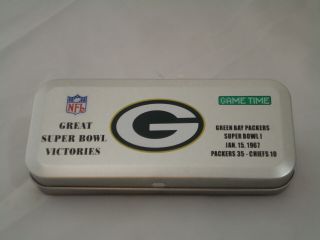 Vtg Green Bay Packers Bowl 1 Watch W Leather Band 1967 In Tin I Shp Fr