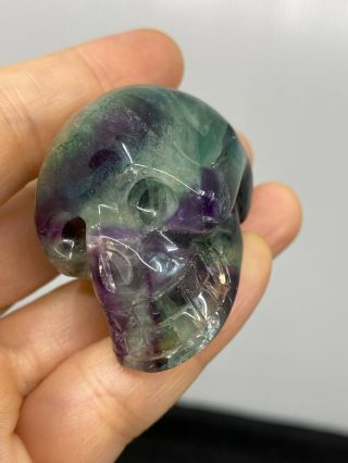 Carved Fluorite Gemstone Skull - - 80.  7 Grams - Vintage Estate Find 2