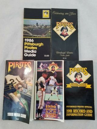 Pittsburgh Pirates Media Guide Book Bundle 1986 1987 1988 1990 1991 Fast Ship