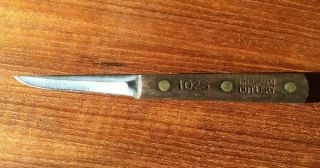 Vintage Chicago Cutlery 102s 3 " Paring Knife Walnut Handle - Handle Damage