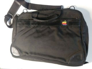 Vintage Apple Computer Nylon Leather Laptop Case Messenger Bag Rainbow Logo