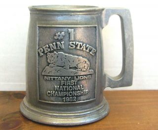Penn State Cast Craft Pewter Mug 1st National Championship 1982