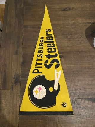Vintage Pittsburg Football Steelers 1967 Full Size 12 " × 30 " Pennant Banner Nfl