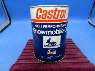 Vintage Advertising 1 Qt.  Castrol Snowmobile Oil Can Fiber Can