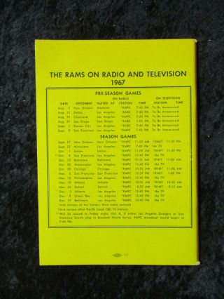 Vintage 1967 Los Angeles Rams TV Radio Press Media Guide Fearsome Foursome 1303 2