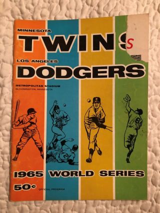 1965 World Series Program Game 7 Los Angeles Dodgers Minnesota Twins Non - Scored