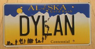 Alaska Vanity License Plate " Dylan " Bob Dillon