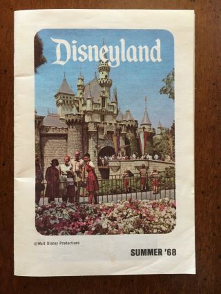 Summer 1968 Disneyland Guide Booklet W/map Vintage Walt Disney Vf