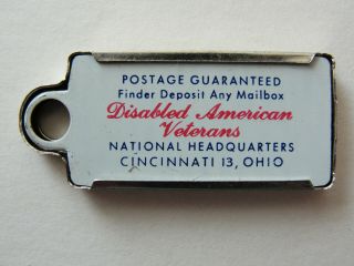 1958 D.  C.  DAV key chain license plate tag NH - 185 2
